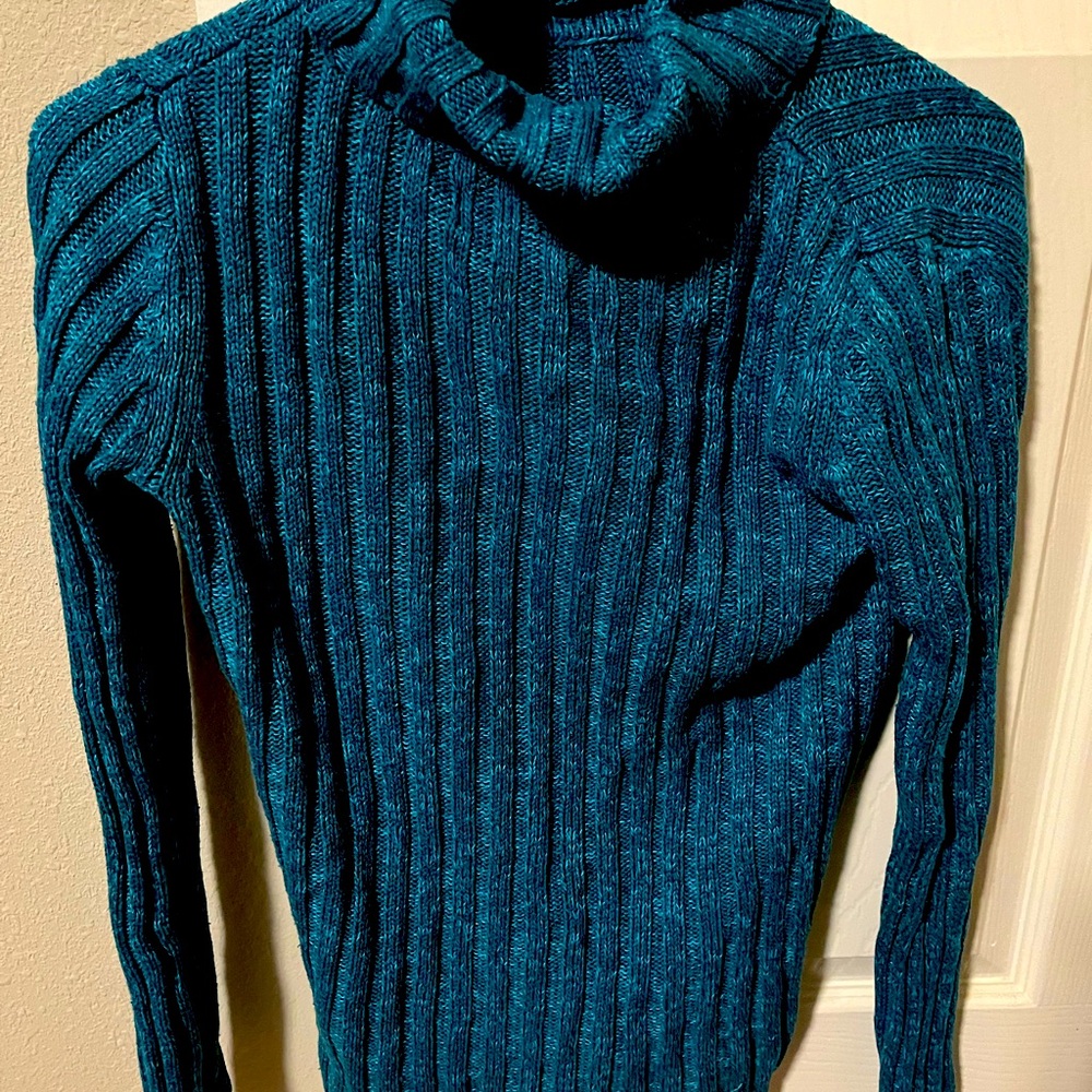 Teal Turtleneck Sweater